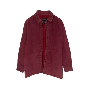 Dialogue Vintage Leather Jacket Women's Size Medium Red Shacket Lighweight Lined